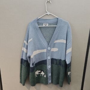 Aelfric Eden Cow Cardigan Size Large